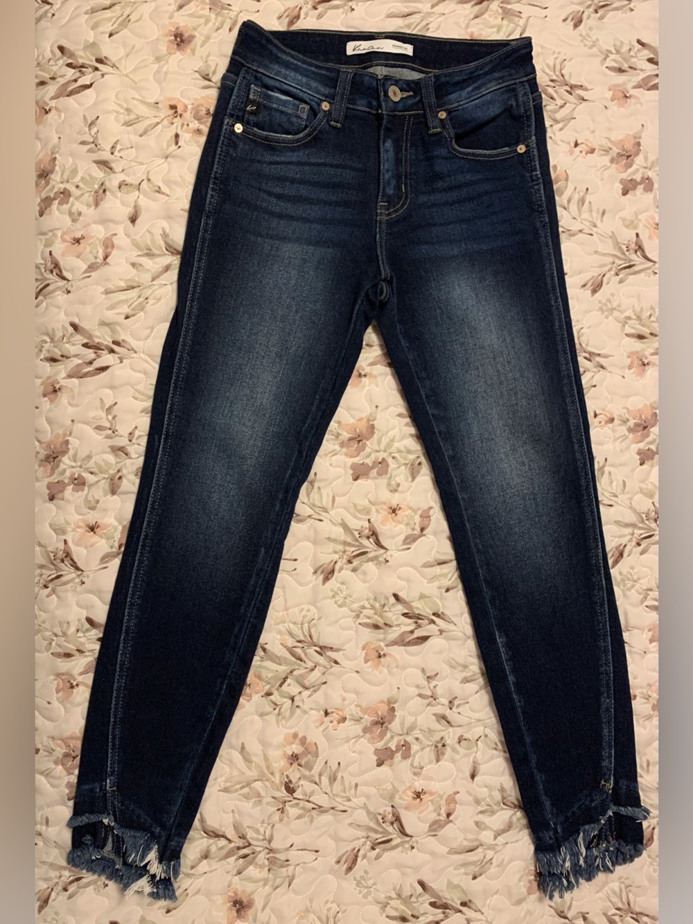 New Kancan Dark Blue Women's Ankle Skinny Jeans